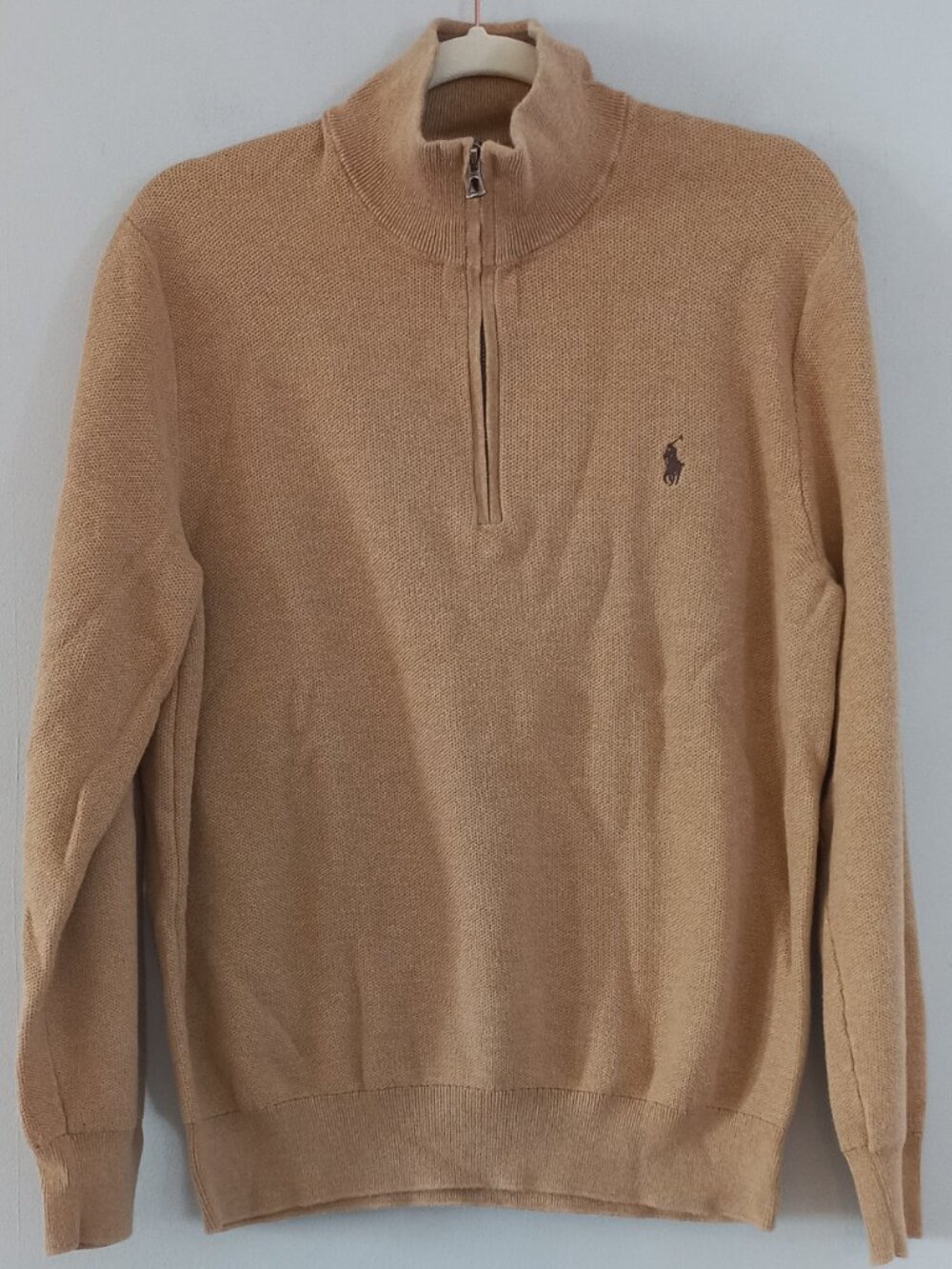 POLO RALPH LAUREN camel quarter zip 100% cotton